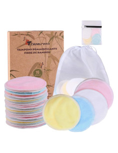 Discos Desmaquillantes Reutilizables Wakeshop 16 Piezas Ecológicos