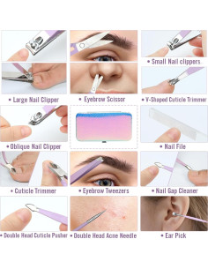 Set de Manicura Profesional Aceoce 12 en 1 con Estuche 2