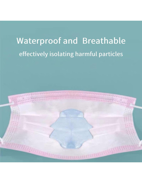 Paquete de 50 Mascarillas Desechables Rosas 3 Capas MEESOUL