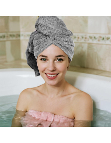 Paquete de 2 Toallas de Microfibra para Cabello hoyuwak - Secado Rápido