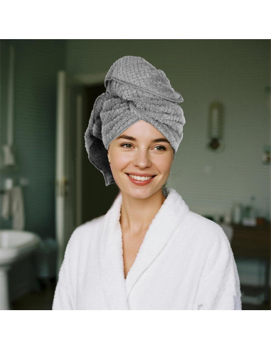 Paquete de 2 Toallas de Microfibra para Cabello hoyuwak - Secado Rápido