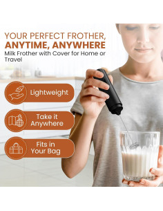 Espumador de Leche Portátil ALPSPEAKS con Cubierta - 108g 2