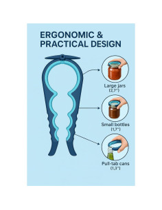 Abrebotellas 4 en 1 Genérico Azul y Gris para Manos Débiles 2