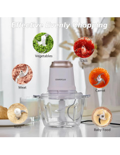 Picadora de Alimentos Eléctrica Cenpepglo 2L 400W Blanco 2