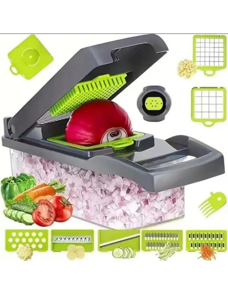 Cortador de Verduras 16 en 1 Genérico con Contenedor y Cuchillas