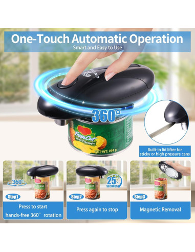 Abrelatas Eléctrico Automático CONFUTURY KGQ-5A Recargable