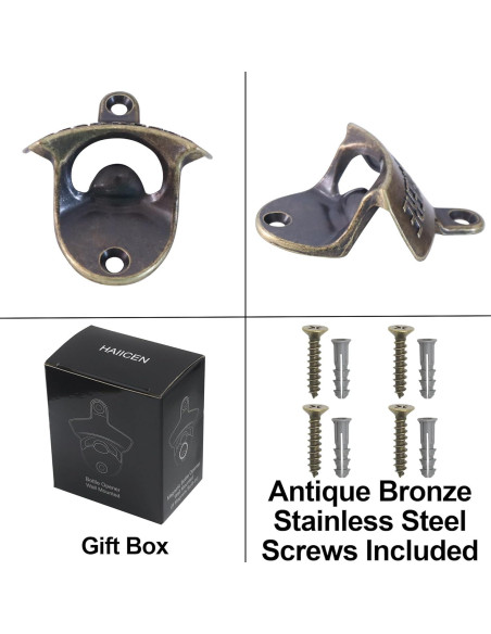 Abrebotellas de Pared HAIICEN Magnético de Acero Inoxidable 2 PCS