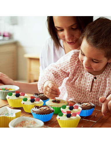 Forros de Cupcake SANNIX 450pcs Coloridos 5cm Arcoíris