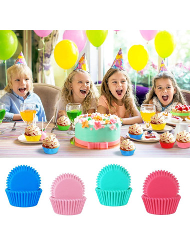 Forros de Cupcake SANNIX 450pcs Coloridos 5cm Arcoíris