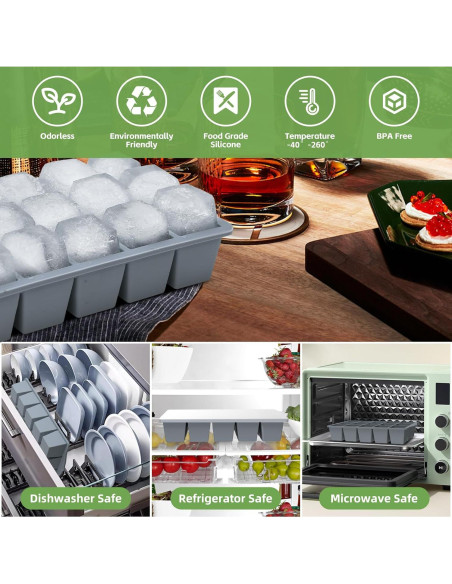 Bandeja de Hielo de Silicona Genérico 2 Piezas 30 Cubos
