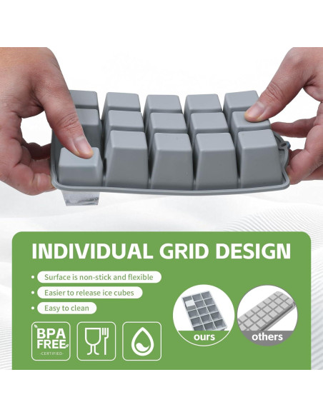 Bandeja de Hielo de Silicona Genérico 2 Piezas 30 Cubos