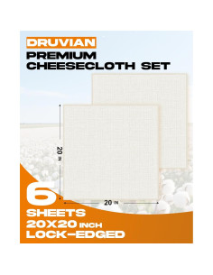 Gasa de Algodón 100 Druvian 50.8x50.8 cm - Paquete de 6 2