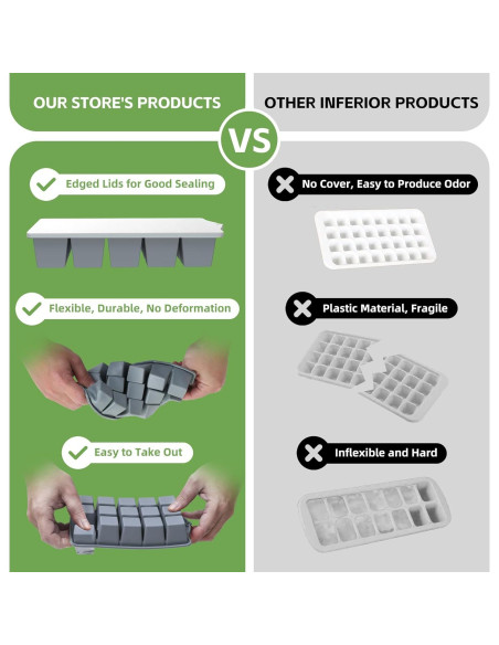 Bandeja de Hielo de Silicona Genérico 2 Piezas 30 Cubos