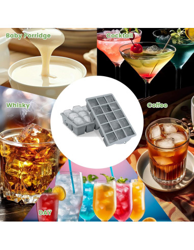 Bandeja de Hielo de Silicona Genérico 2 Piezas 30 Cubos