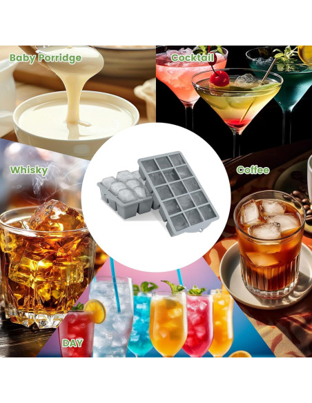 Bandeja de Hielo de Silicona Genérico 2 Piezas 30 Cubos