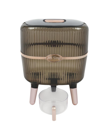 Recipiente de Arroz 10L CyoutShop Dispensador Sellado Gris Claro