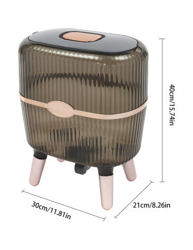 Recipiente de Arroz 10L CyoutShop Dispensador Sellado Gris Claro