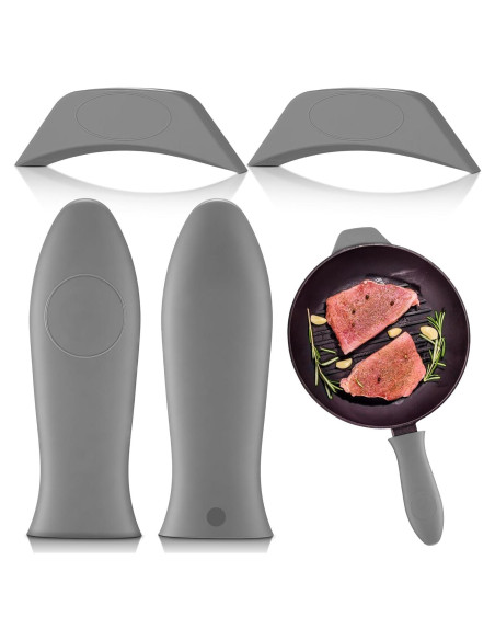 Juego de 4 Fundas de Mango de Silicona Domensi Gris