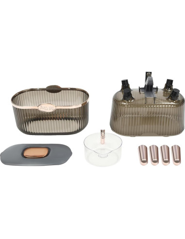 Recipiente de Arroz 10L CyoutShop Dispensador Sellado Gris Claro