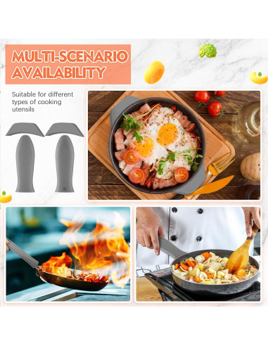 Juego de 4 Fundas de Mango de Silicona Domensi Gris