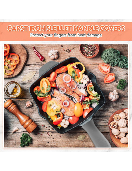 Juego de 4 Fundas de Mango de Silicona Domensi Gris