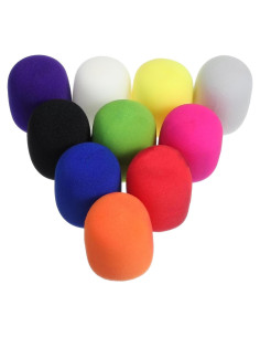 10 Fundas de Micrófono Espuma Oruola Multicolor Reutilizables