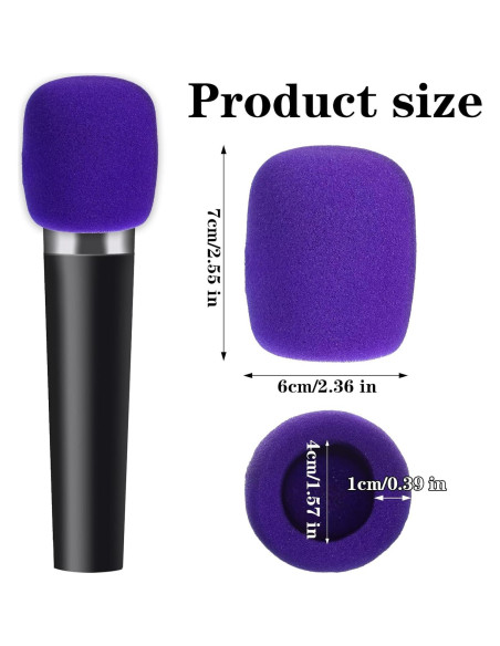 10 Fundas de Micrófono Espuma Oruola Multicolor Reutilizables