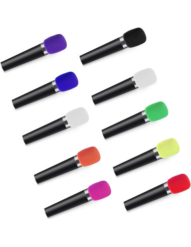 10 Fundas de Micrófono Espuma Oruola Multicolor Reutilizables