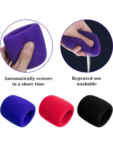 10 Fundas de Micrófono Espuma Oruola Multicolor Reutilizables