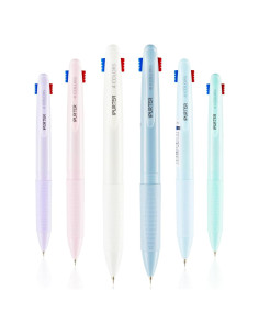 Paquete de 6 bolígrafos de gel IPURTER 4 en 1 multicolor 0.5 mm
