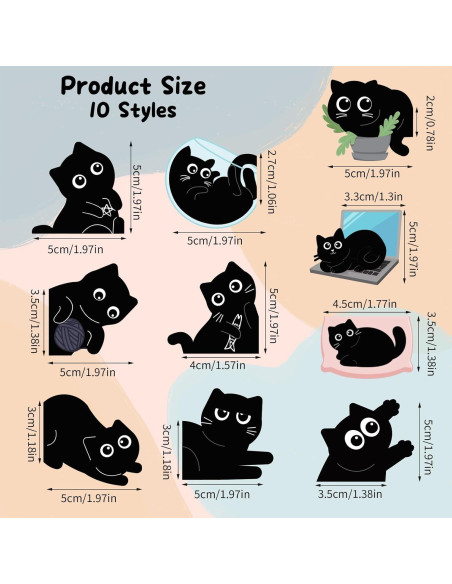 10 Marcadores Magnéticos de Gato Prudiut - Regalos Creativos 10 Marcadores Magnéticos de Gato Prudiut - Regalos Creativos
