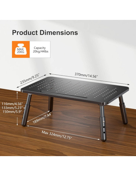 Soporte de Monitor Plegable Bracwiser Metal 3 Alturas Ajustables Soporte de Monitor Plegable Bracwiser Metal 3 Alturas Ajustables