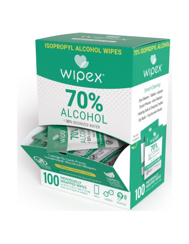 Toallitas de Alcohol Isopropílico Wipex 70% - 100 Unidades