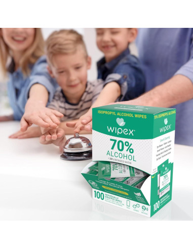 Toallitas de Alcohol Isopropílico Wipex 70% - 100 Unidades