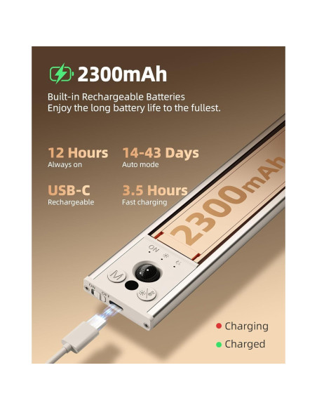 EZVALO Luces Bajo Gabinete Inalámbricas 20.32cm con Sensor