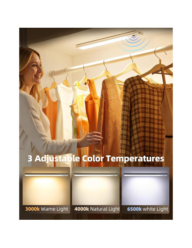 EZVALO Luces Bajo Gabinete Inalámbricas 20.32cm con Sensor