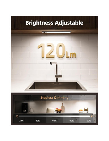 EZVALO Luces Bajo Gabinete Inalámbricas 20.32cm con Sensor