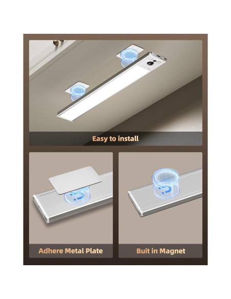 EZVALO Luces Bajo Gabinete Inalámbricas 20.32cm con Sensor