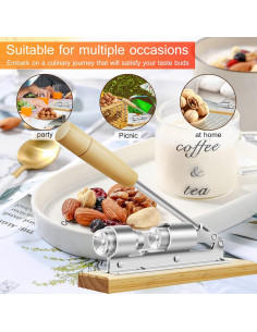 Cascanueces Ajustable HOFHTD de Acero para Pecanas y Nueces 2