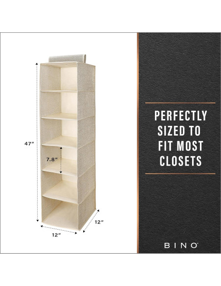 Organizador Colgante de Closet BINO 6 Estantes Beige 120 cm Organizador Colgante de Closet BINO 6 Estantes Beige 120 cm