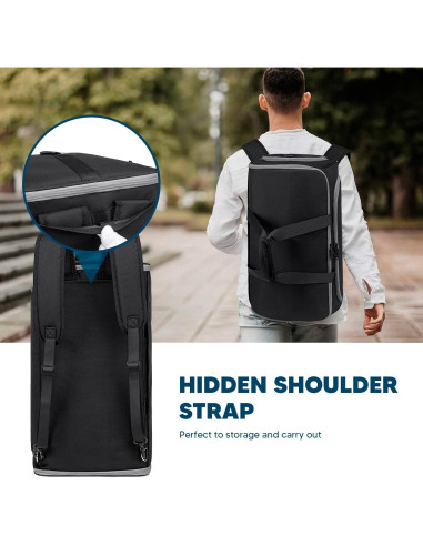 Bolsa de Ropa Convertible 4 en 1 Negro 58L para Viaje