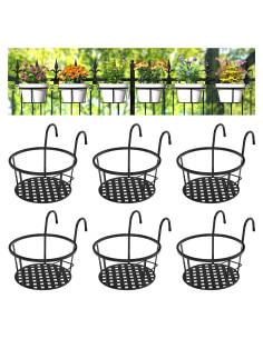Soporte de Maceta Colgante CADANI - Paquete de 6, Negro