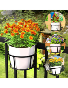 Soporte de Maceta Colgante CADANI - Paquete de 6, Negro 2