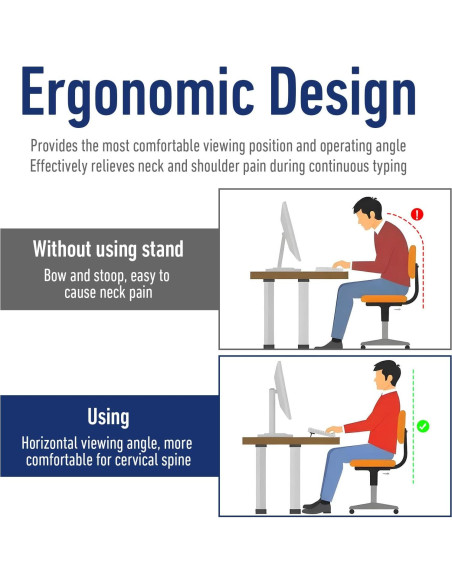 Soporte Plegable para Laptop Ymapinc - 2 Pcs Ajustable Negro