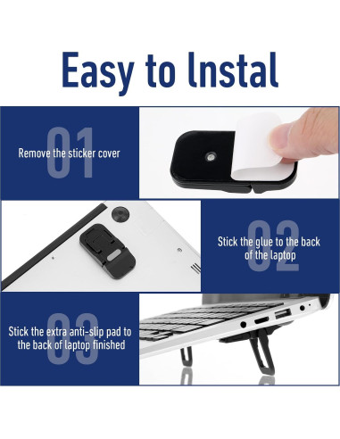 Soporte Plegable para Laptop Ymapinc - 2 Pcs Ajustable Negro