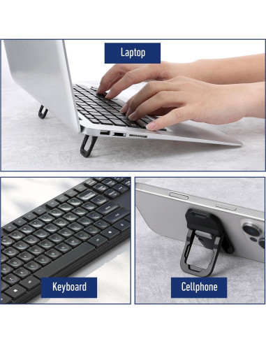 Soporte Plegable para Laptop Ymapinc - 2 Pcs Ajustable Negro