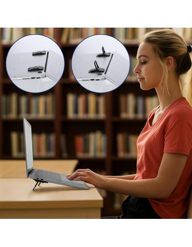 Soporte Plegable para Laptop Ymapinc - 2 Pcs Ajustable Negro