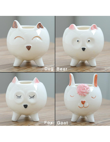 Macetas Suculentas Cerámica ARTKETTY 8 Pcs con Drenaje