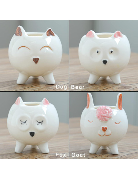 Macetas Suculentas Cerámica ARTKETTY 8 Pcs con Drenaje