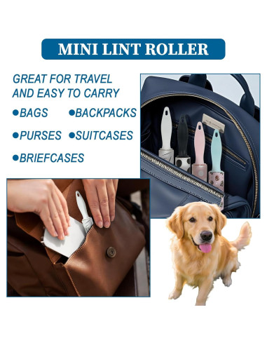 8 Piezas Mini Rodillo Quitapelusas Keggaen 15x2.8cm Viaje